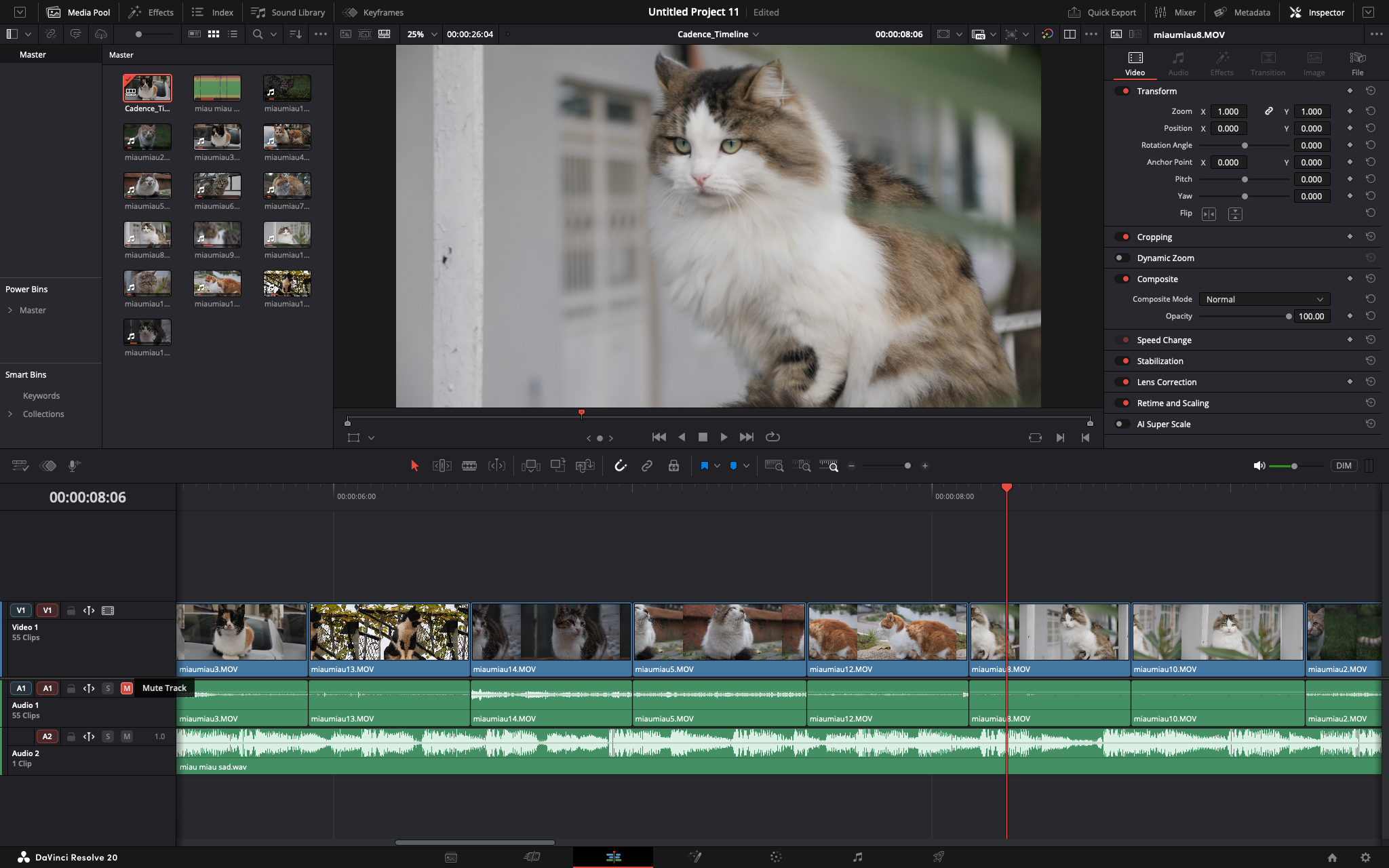 Finished timeline
